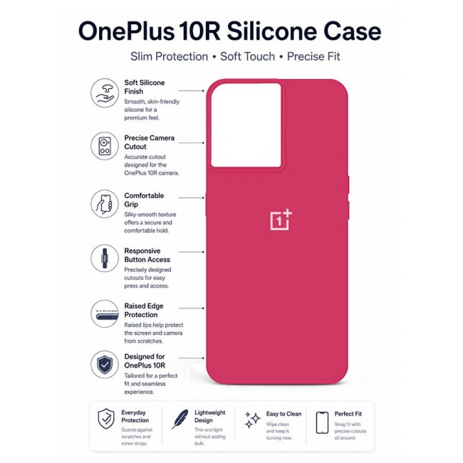 CATANES OnePlus 10R Silicone Case Slim Soft Liquid Gel Case Shockproof Back Cover Full Body Protection 6.7 inch Maroon