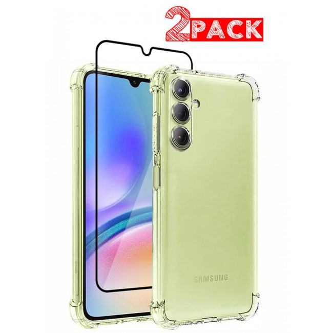 CATANES 2 Pack for Samsung Galaxy A05s 5G Gorilla Case and Screen Protector Shock-Absorption Flexible Clear TPU Rubber Protective Cell Phone Cover Slim Fit Transparent Protective Case Cover