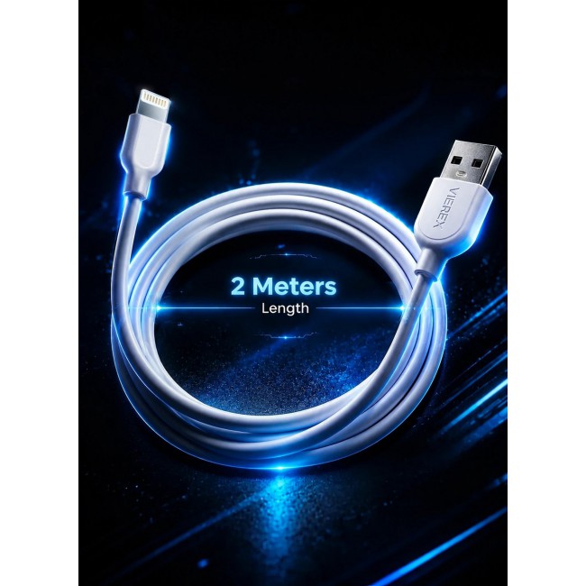 Vierex VC-3 Fast Charging Lightning Cable 2.4A USB Charging & Data Cable 480Mbps Compatible with iPhone, 2m