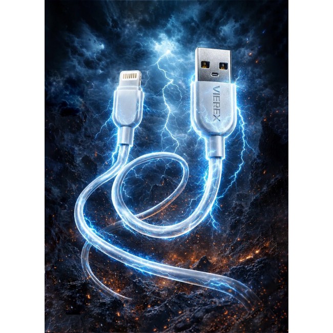 Vierex VC-3 Fast Charging Lightning Cable 2.4A USB Charging & Data Cable 480Mbps Compatible with iPhone, 2m