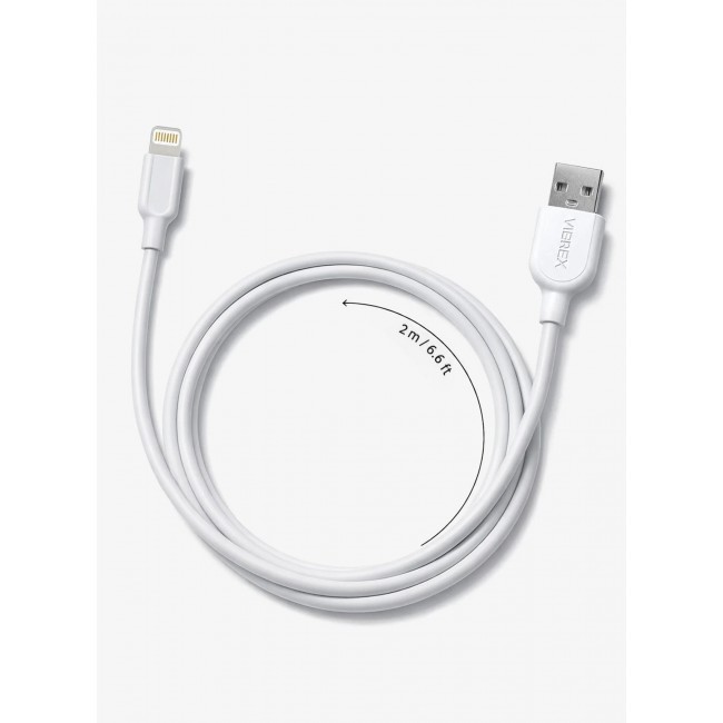 Vierex VC-3 Fast Charging Lightning Cable 2.4A USB Charging & Data Cable 480Mbps Compatible with iPhone, 2m