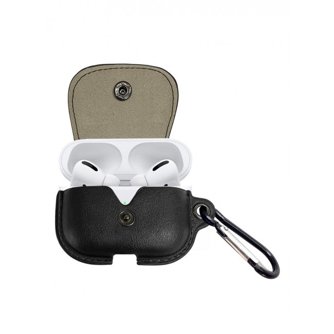 CATANES AirPods Pro 2 Case Leather Case Cover with Keychain Compatible with Apple AirPods Pro 2nd Generation 2022 Black