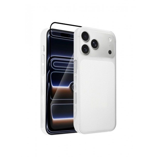 CATANES 2Packs Case Cover for iPhone 17 Pro Max, Air Skin Line Design Back Cover, Sturdy Durable Ultra-Thin Case, Drop Protection Cover Clear with 3D Screen Protector - White