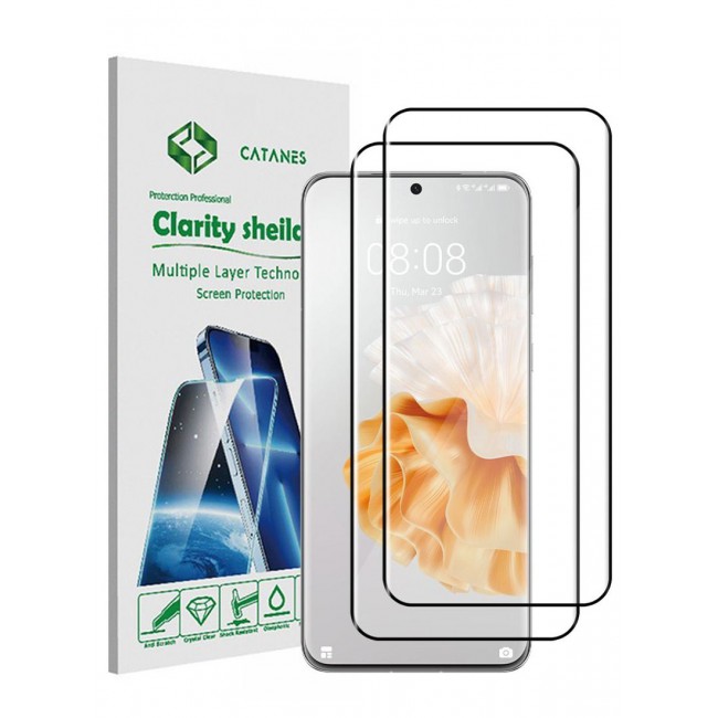 CATANES 2 Pack For Huawei P60 Pro Huawei P60 Screen Protector Tempered Glass Full Glue Back