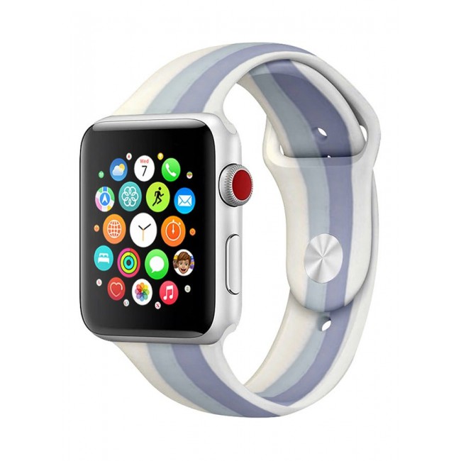 CATANES Apple Watch Band 41mm 40mm 38mm Stripe Silicone Replacement Band for iWatch Series 7/SE/6/5/4/3/2/1