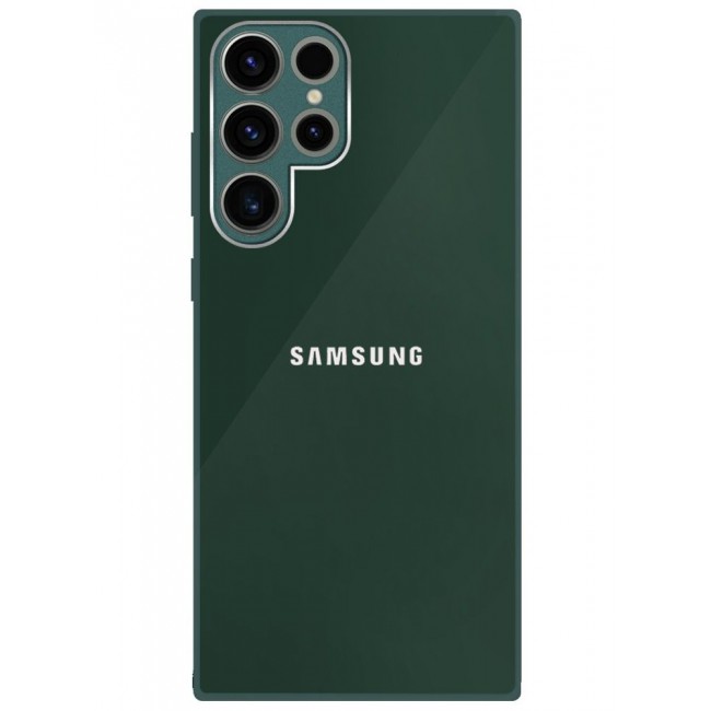 CATANES Samsung Galaxy S22 Ultra Electroplated Hard Glossy Case Camera Protection Shockproof Anti Fall Case Green