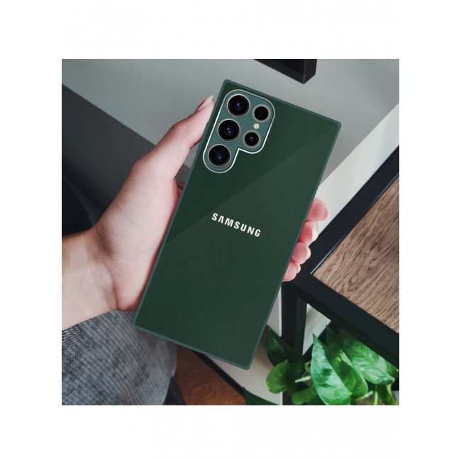 CATANES Samsung Galaxy S22 Ultra Electroplated Hard Glossy Case Camera Protection Shockproof Anti Fall Case Green