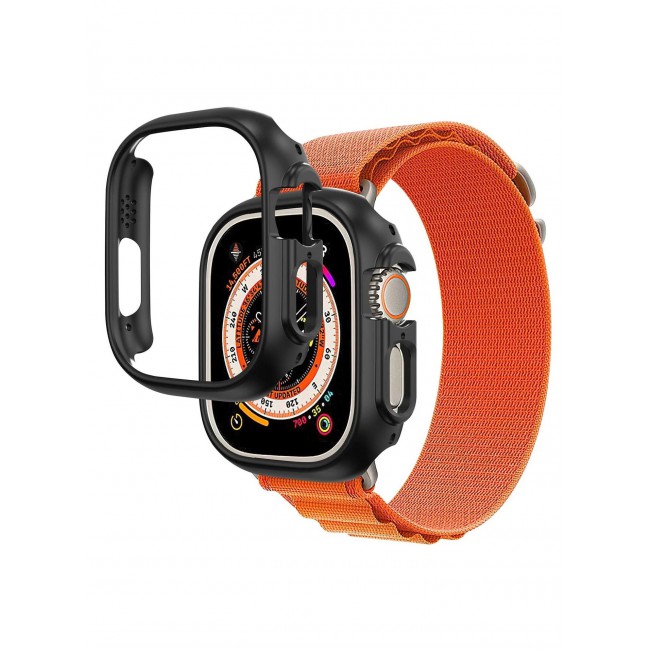 CATANES Apple Watch Ultra 49mm Case Protective Hard PC Cover Shockproof Hollow Bumper Frame Guard Compatible with iWatch Ultra 49mm Black