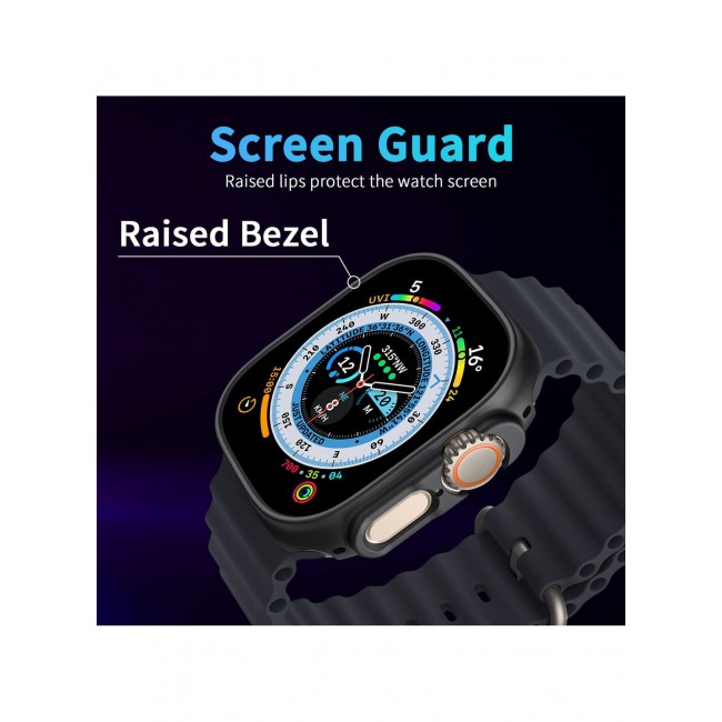 CATANES Apple Watch Ultra 49mm Case Protective Hard PC Cover Shockproof Hollow Bumper Frame Guard Compatible with iWatch Ultra 49mm Black