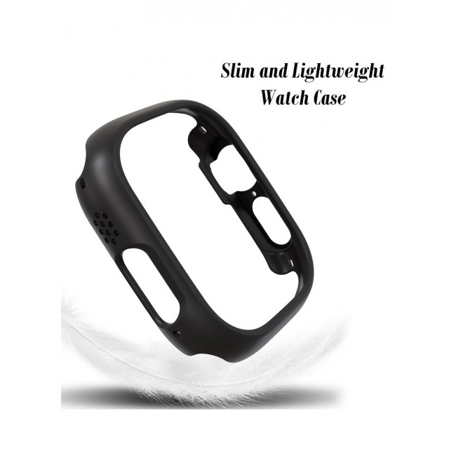 CATANES Apple Watch Ultra 49mm Case Protective Hard PC Cover Shockproof Hollow Bumper Frame Guard Compatible with iWatch Ultra 49mm Black