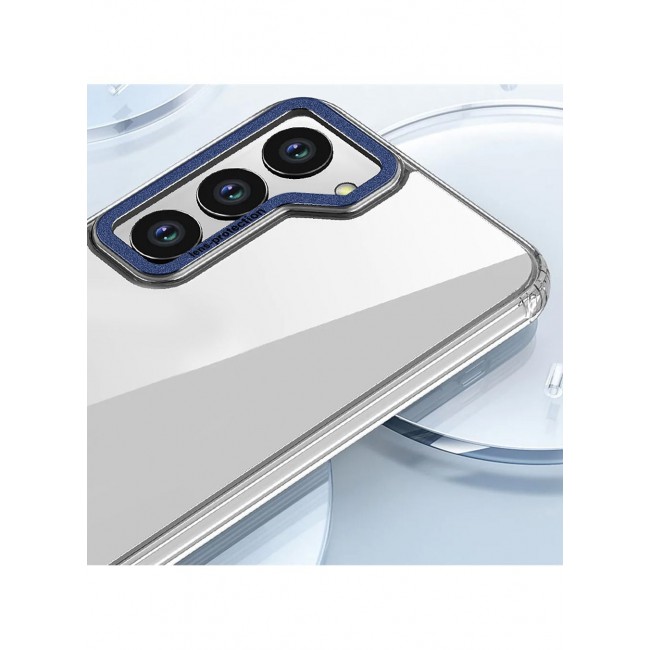 CATANES Samsung Galaxy S23 Clear Case Shockproof Slim Anti-Yellow Hybid Hard PC+ TPU Cover Metal Camera Lens Frame