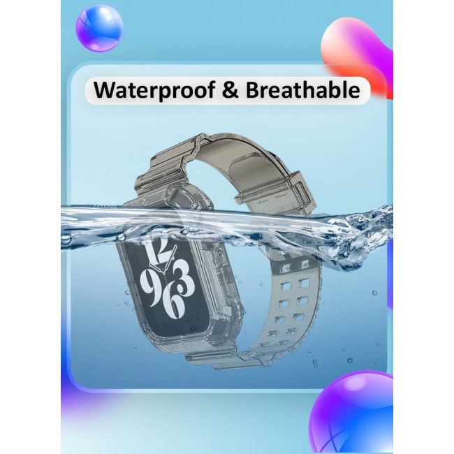 CATANES Clear iwatch Strap Bands TPU Smart Apple Watch Bands 42mm with Bumper Protective Case Crystal Sports Wristband Grey Color
