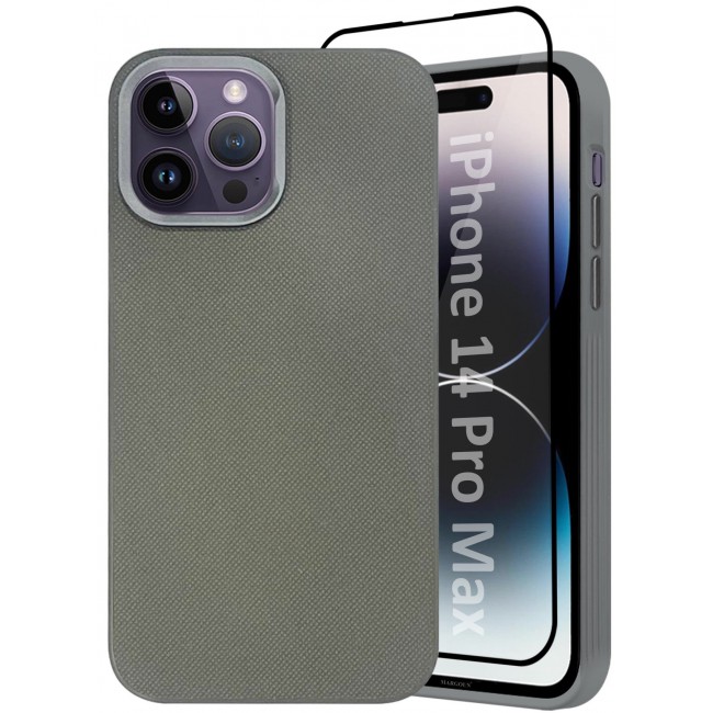 CATANES iPhone 14 Pro Max 2 Pack Vegan Leather Case, 1 Cover with 1 Screen Protector, Slim Fit, Raised Edges for Camera and Screen Protection