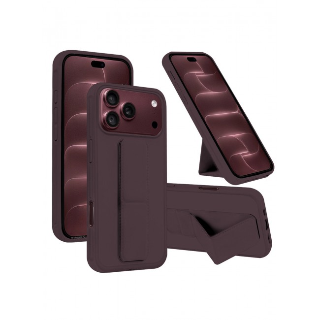 CATANES 2 Pack For iPhone 18 Pro Max Case Durable PU Leather Cover with Secure Finger Ring and Stand Support - Burgundy