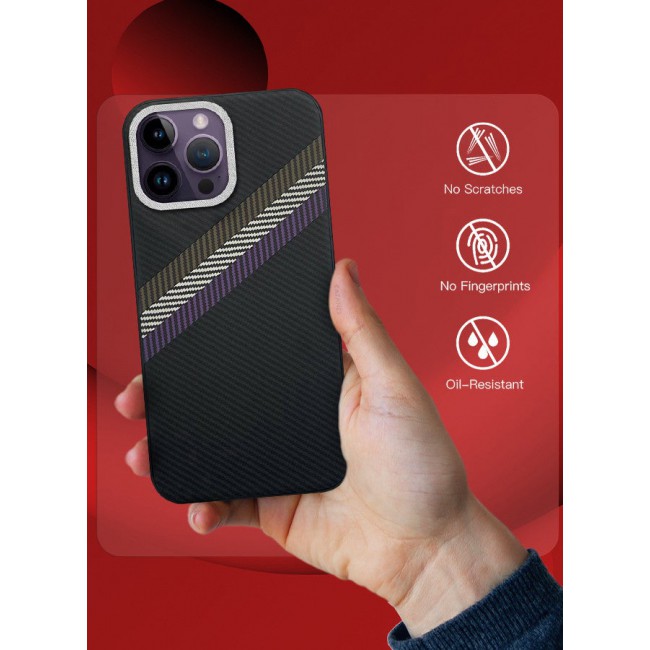 CATANES (for iPhone 14 Pro Max) Case Cover Carbon Fiber Pattern Phone Case Slim Shockproof Back Cover