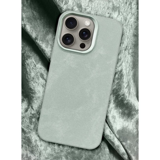 CATANES 2Packs iPhone 15 Pro Max Alcantara Case Cover Premium Quality Luxurious Soft Touch Protection with Metal Camera Frame with a 3D Screen Protector - Natural Titanium