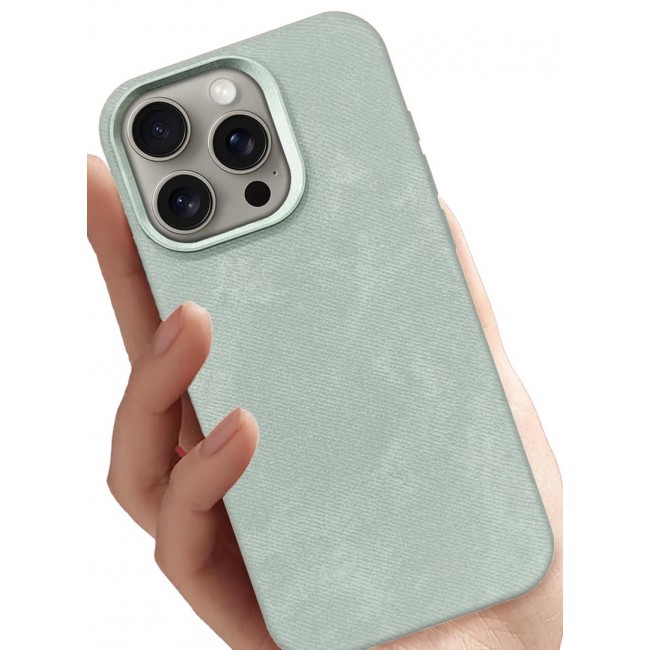 CATANES 2Packs iPhone 15 Pro Max Alcantara Case Cover Premium Quality Luxurious Soft Touch Protection with Metal Camera Frame with a 3D Screen Protector - Natural Titanium