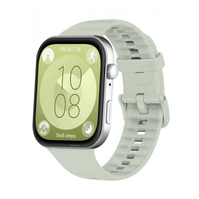 CATANES (for Watch Fit 3) Silicone Sport Band, Soft Adjustable Sport Breathable Replacement Watch Strap Loop /Grey