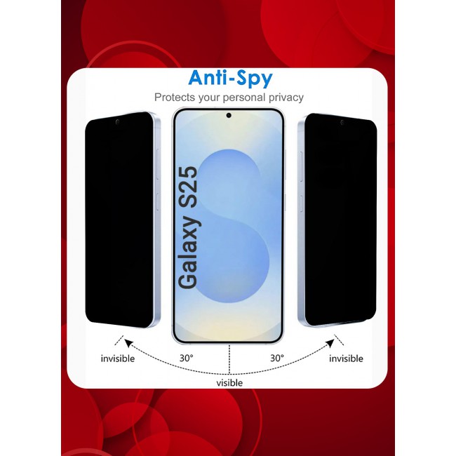 CATANES (for Samsung Galaxy S25 ) 3Packs Privacy Screen Protector Anti-Bubble, Shock-Proof, High Durability