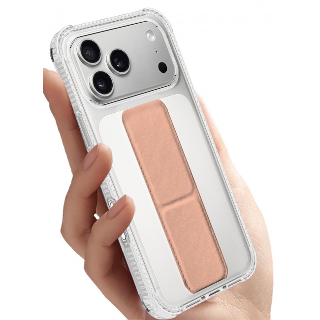 CATANES 2 Packs Finger Grip Clear Case Cover for iPhone 17 Pro Max - Kickstand Car Magnetic Holder Multi-function Protective Two-in-one Case with Privacy Screen Protector - Pink
