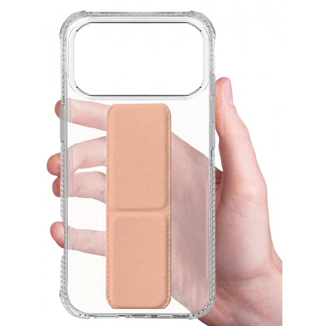 CATANES 2 Packs Finger Grip Clear Case Cover for iPhone 17 Pro Max - Kickstand Car Magnetic Holder Multi-function Protective Two-in-one Case with Privacy Screen Protector - Pink