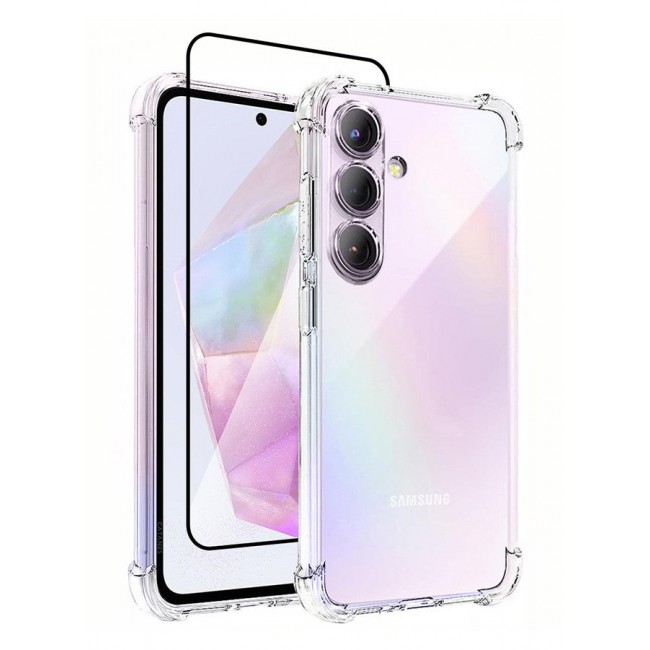 CATANES (for Samsung Galaxy A35 5G) 2 Pack Clear Case and Screen Protector Ultra Slim Thin Flexible Scratch Resistant Transparent TPU Shockproof Case