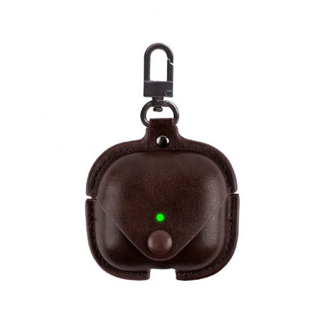 CATANES Airpods 3 Leather Case Shockproof Cover with Keychain Compatible with Apple Airpods 3rd Generation Dark Brown