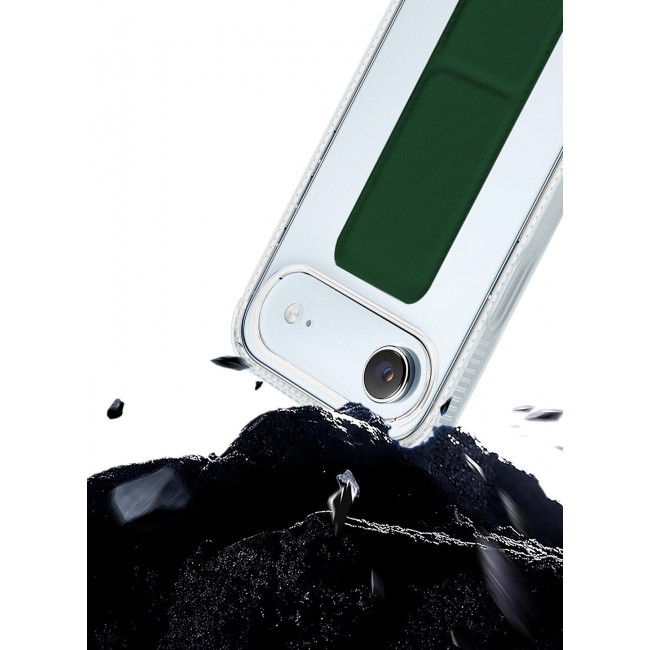 CATANES 2 Packs Finger Grip Clear Case Cover for iPhone 17 Air- Kickstand Car Magnetic Holder Multi-function Protective Two-in-one Case with Privacy Screen Protector - Dark Green