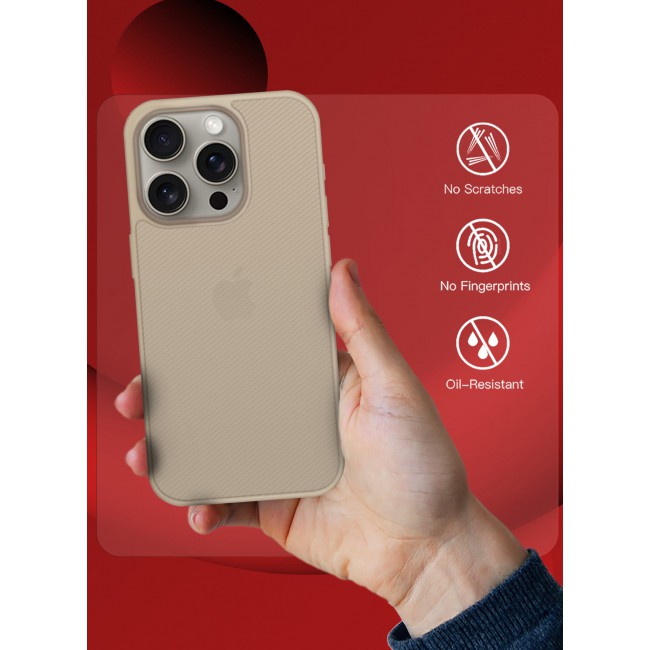 CATANES ( for iPhone 16 Pro Max ) Case Air Skin Line Design Back Cover Sturdy Durable Ultra-Thin Case Drop Protection Cover Clear - Desert Titanium