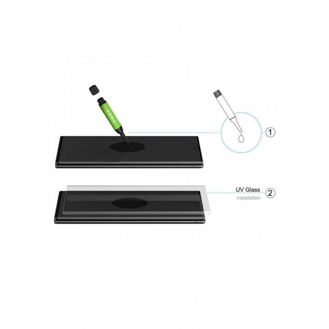CATANES Samsung Galaxy Note 10 UV Screen Protector 6D Tempered Glass 9H Adhesive Nano Liquid UV Glue Full Coverage Clear