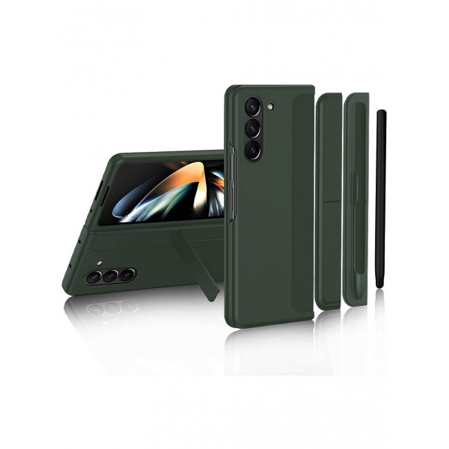 CATANES Samsung Galaxy Z Fold 5 Case with Pen Holder S-Pen included Hard Ultra Protective and Anti Shock Case Cover Green