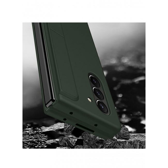 CATANES Samsung Galaxy Z Fold 5 Case with Pen Holder S-Pen included Hard Ultra Protective and Anti Shock Case Cover Green