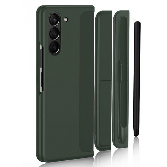 CATANES Samsung Galaxy Z Fold 5 Case with Pen Holder S-Pen included Hard Ultra Protective and Anti Shock Case Cover Green