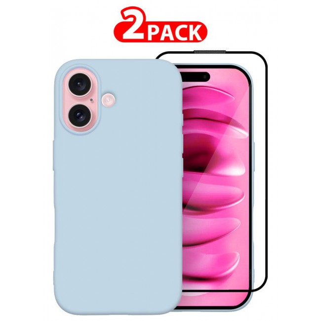 CATANES (for iPhone 16 Plus) 2 Pack Case and Screen Protector, Slim Silicone Case, Full Covered Anti Scratch Shockproof Protective Cover
