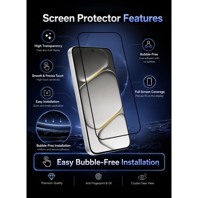 CATANES 2 PACK Screen Protector for OnePlus Turbo 6V Tempered Glass 3D, Full Coverage, Scratch-Resistant, 9H Hardness High-Definition Clear Guard, Black Edge