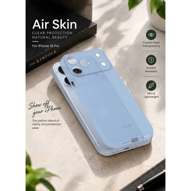 KZDOO 2 Pack Air Skin Case for iPhone 18 Pro - Ultra Slim 0.3mm Protective Cover
