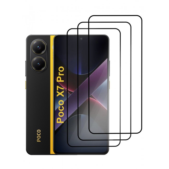 CATANES 3Packs Screen Protector for Poco X7 Pro, Premium 3D Curved Tempered Glass Full Edge-to-Edge Coverage, Scratch Resistant, Ultra Clear