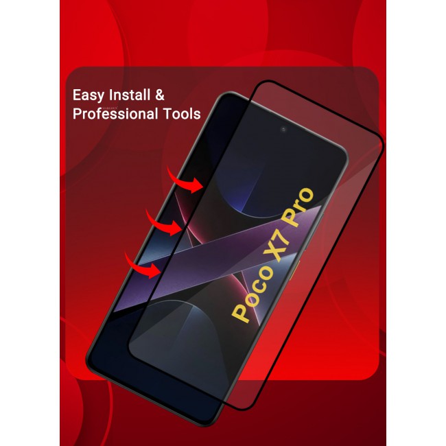 CATANES 3Packs Screen Protector for Poco X7 Pro, Premium 3D Curved Tempered Glass Full Edge-to-Edge Coverage, Scratch Resistant, Ultra Clear