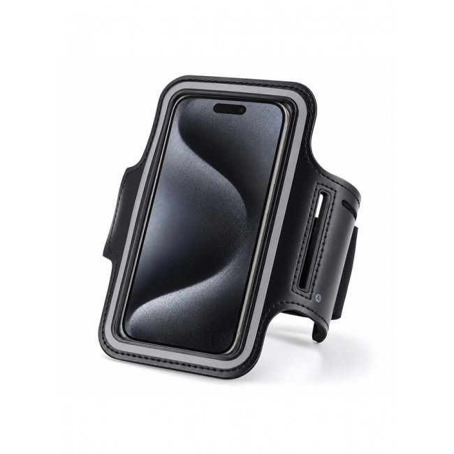 MARGOUN Sports Running Armband Case Compatible with iPhone 15 Pro – Water-Resistant Fitness Wristband Pouch for Gym, Workouts, Jogging with Key Holder and Reflective Strip