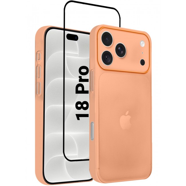 CATANES 2 Pack Air Skin Frosted Matte Case for iPhone 18 Pro with Camera Frame Protection - Stylish Ultra Slim Back Cover - Cosmic Orange