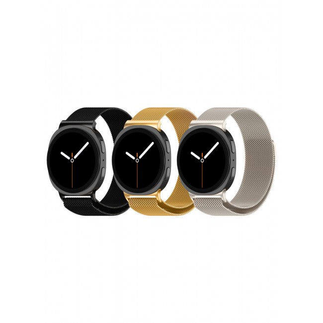 CATANES 3Packs Milanese Metal Band for Samsung Galaxy Watch 8 Band 40mm 44mm/8 Classic 46mm, Mesh Magnetic Stainless Steel Loop Strap