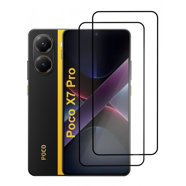 CATANES 2Packs Screen Protector for Poco X7Pro, Premium 3D Curved Tempered Glass Full Edge-to-Edge Coverage, Scratch Resistant, Ultra Clear