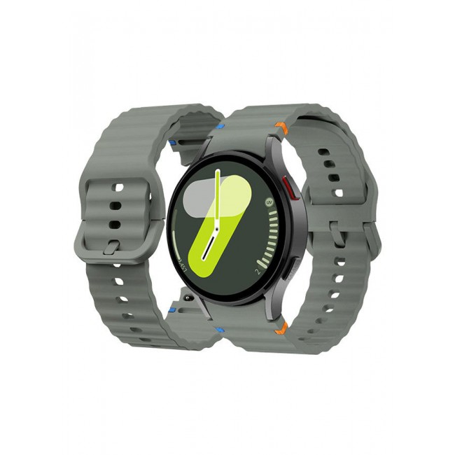 CATANES (for Samsung Galaxy Watch 7 / Samsung Galaxy Watch 6 ) Silicone Sport Band with Decorative Woven Line Durable and Sport Design for Men Women Dark Grey