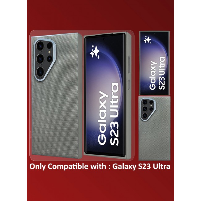 CATANES Samsung Galaxy S23 Ultra Vegan Leather Case Cover, Slim Fit, Raised Edges for Camera and Screen Protection