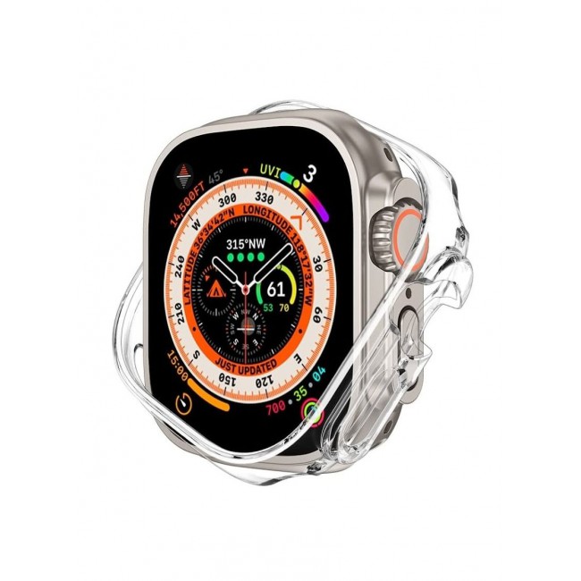 CATANES Apple Watch Ultra 49mm Case Protective Hard PC Cover Shockproof Hollow Bumper Frame Guard Compatible with iWatch Ultra 49mm Clear