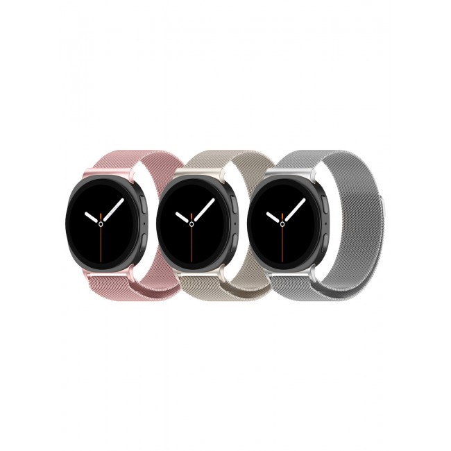 CATANES 3Packs Milanese Metal Band for Samsung Galaxy Watch 8 Band 40mm 44mm/8 Classic 46mm, Mesh Magnetic Stainless Steel Loop Strap