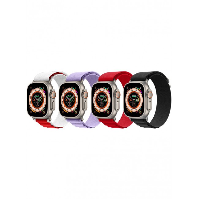 CATANES 4 Pack For Apple Watch Band 49mm 45mm 44mm 42mm Alpine Loop Band Women Men Adjustable with Metal G-Hook Strap for iWatch Ultra Series SE 8/7/6/5/4/3/2/1 Multicolour