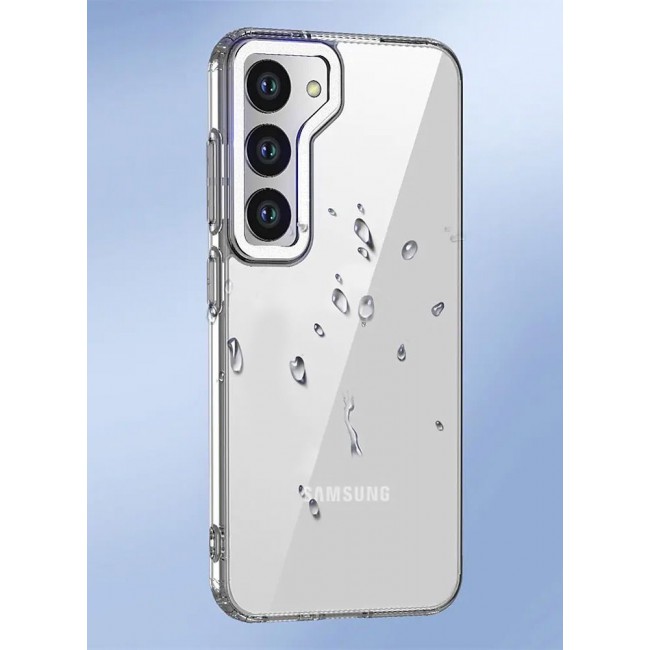 CATANES Samsung Galaxy S23 Plus Clear Case Shockproof Slim Anti-Yellow Hybrid Hard PC+ TPU Cover Metal Camera Lens Frame