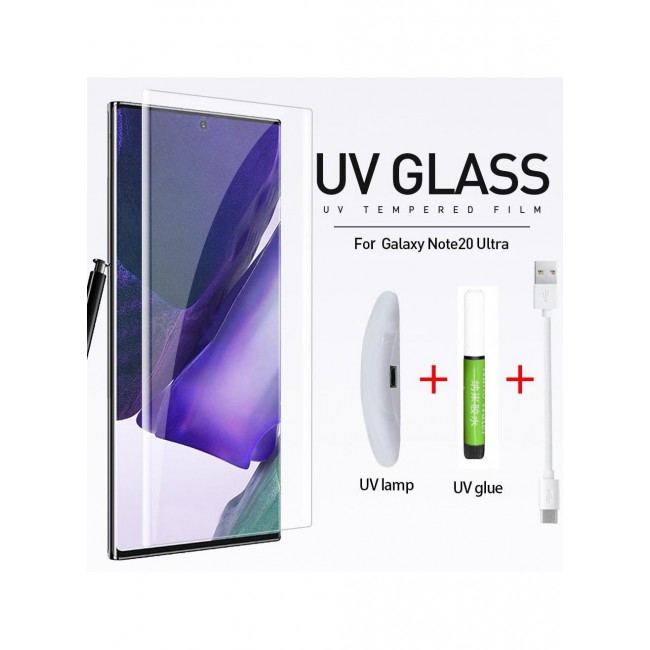 CATANES Samsung Galaxy Note 20 UV Screen Protector 6D Tempered Glass 9H Adhesive Nano Liquid UV Glue Full Coverage Clear