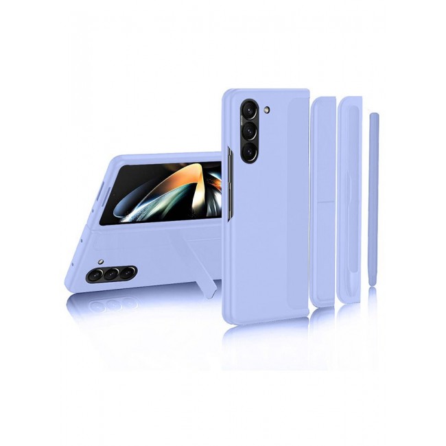 CATANES Samsung Galaxy Z Fold 5 Case with Pen Holder S-Pen included Hard Ultra Protective and Anti Shock Case Cover Light Purple